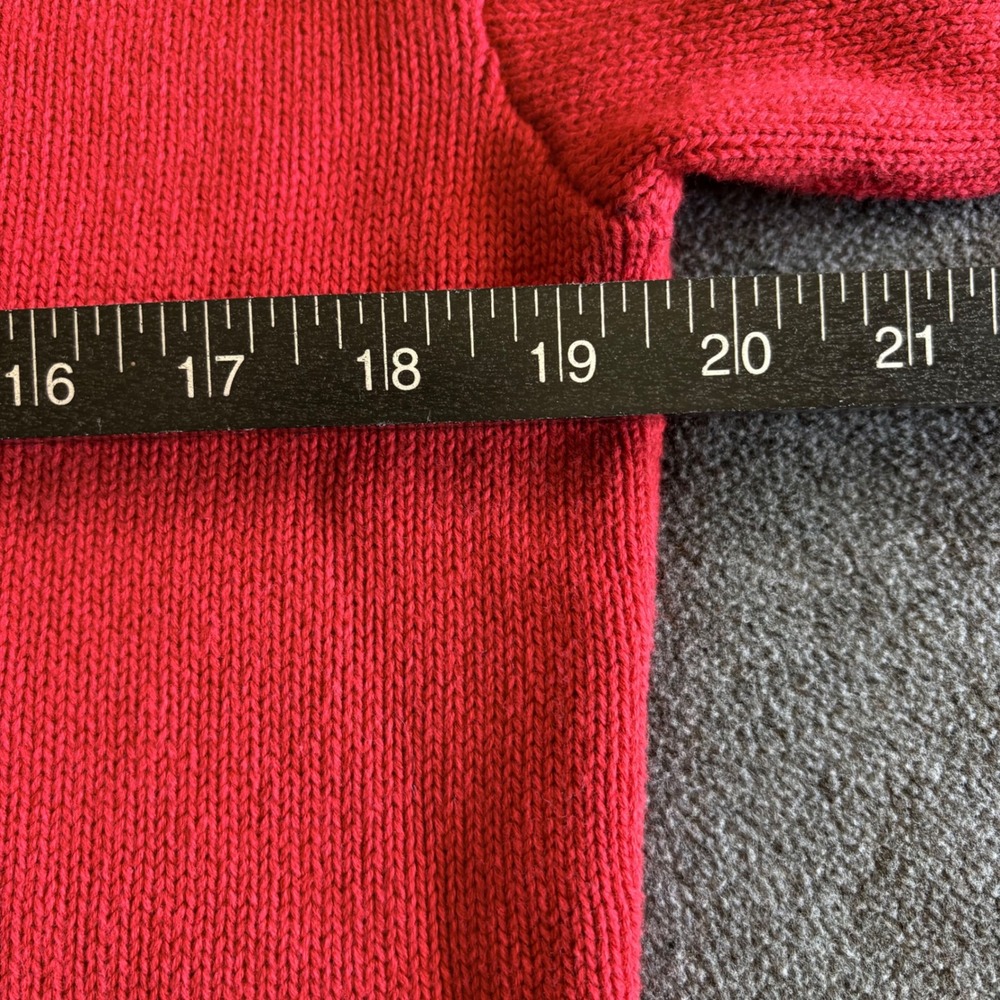 Lauren Ralph Lauren Red Cotton Dog Foxhound Intarsia Knit Sweater Womens XS RLL - Picture 6 of 12